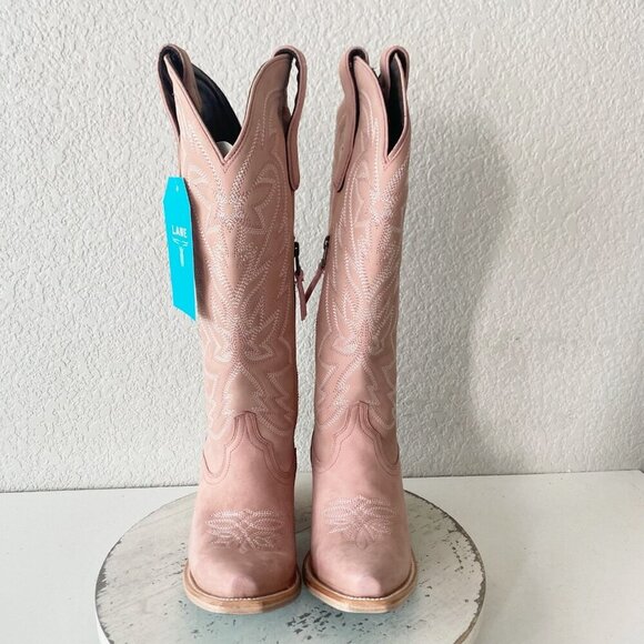 Lane SMOKESHOW Womens Cowboy Boots 6 Pink Leather Western Cowgirl Mid Calf Tall - Picture 5 of 11
